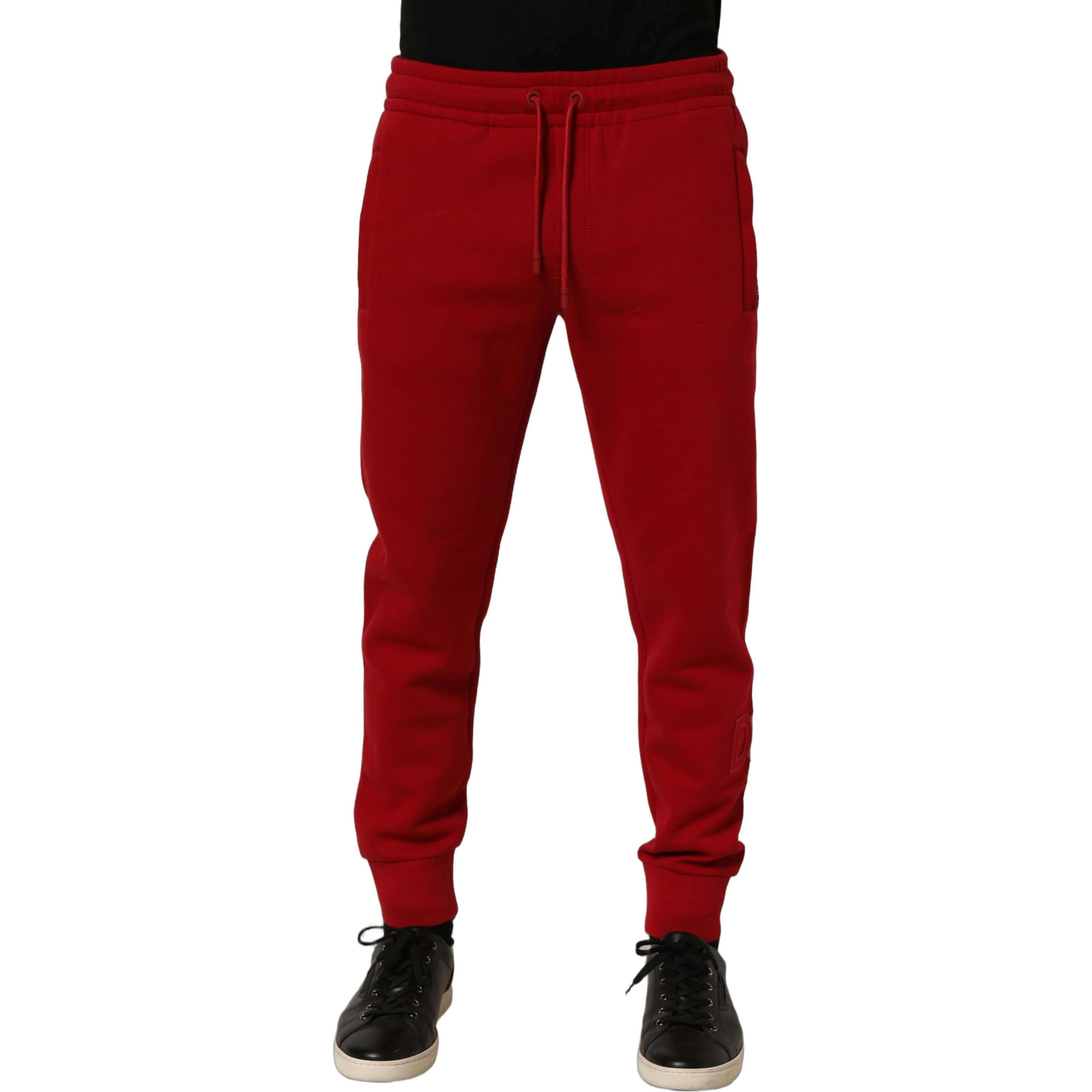 Red Cotton Drawstring Jogger Men Trouser Pants