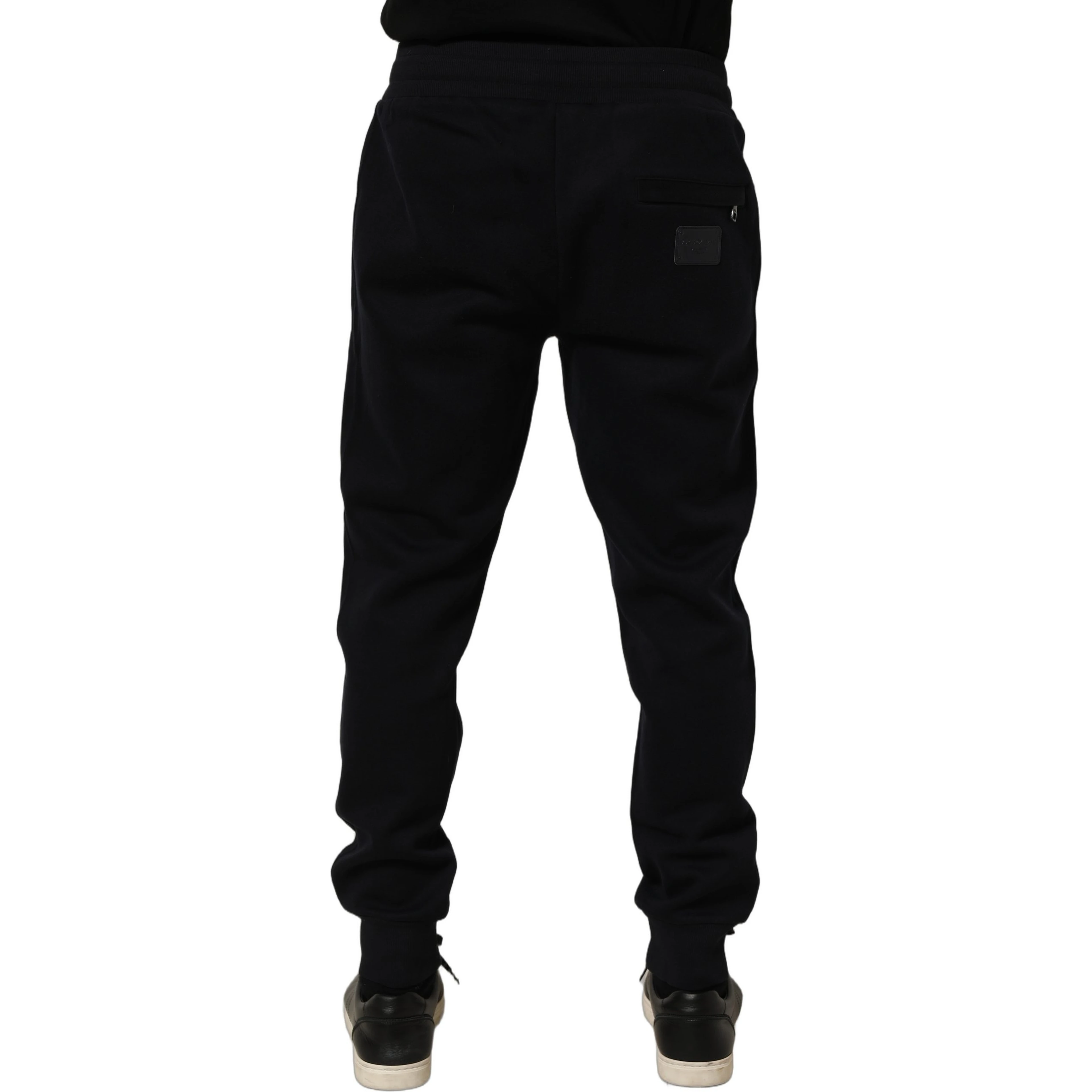 Blue Cotton Drawstring Jogger Trouser Pants