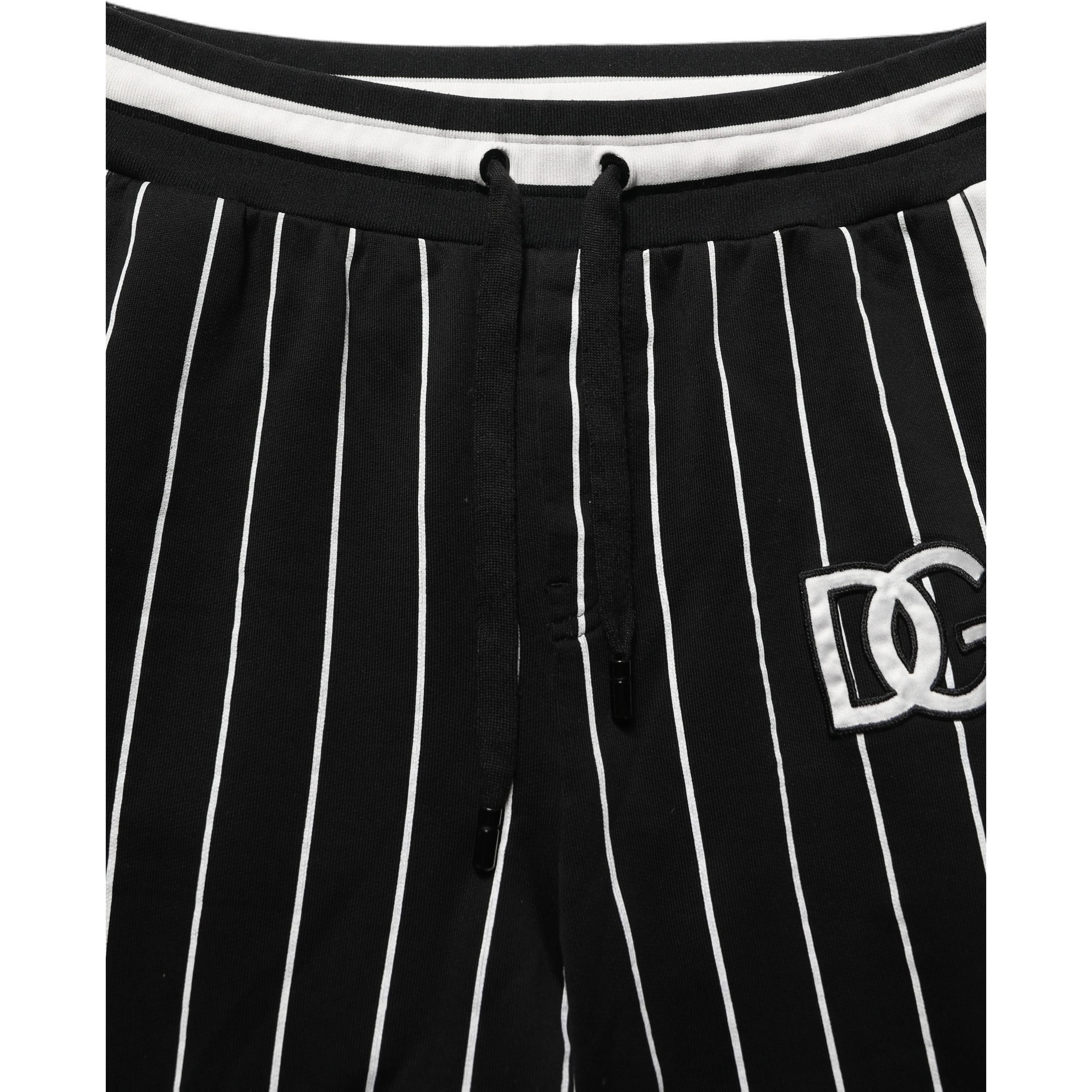 Black Striped DG Patch Men Sweatpants Pants