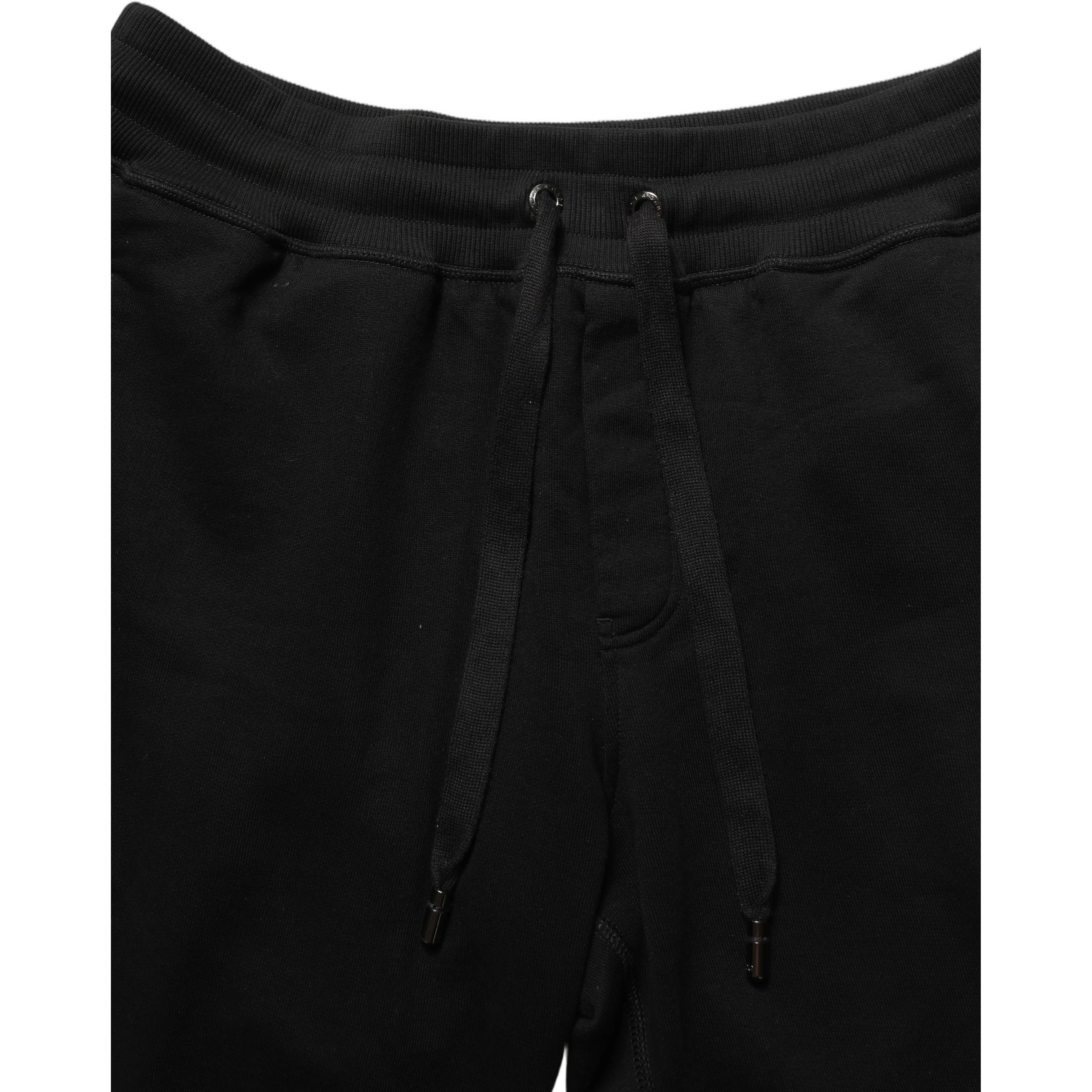 Black Cotton Logo Jogger Men Sweatpants Pants