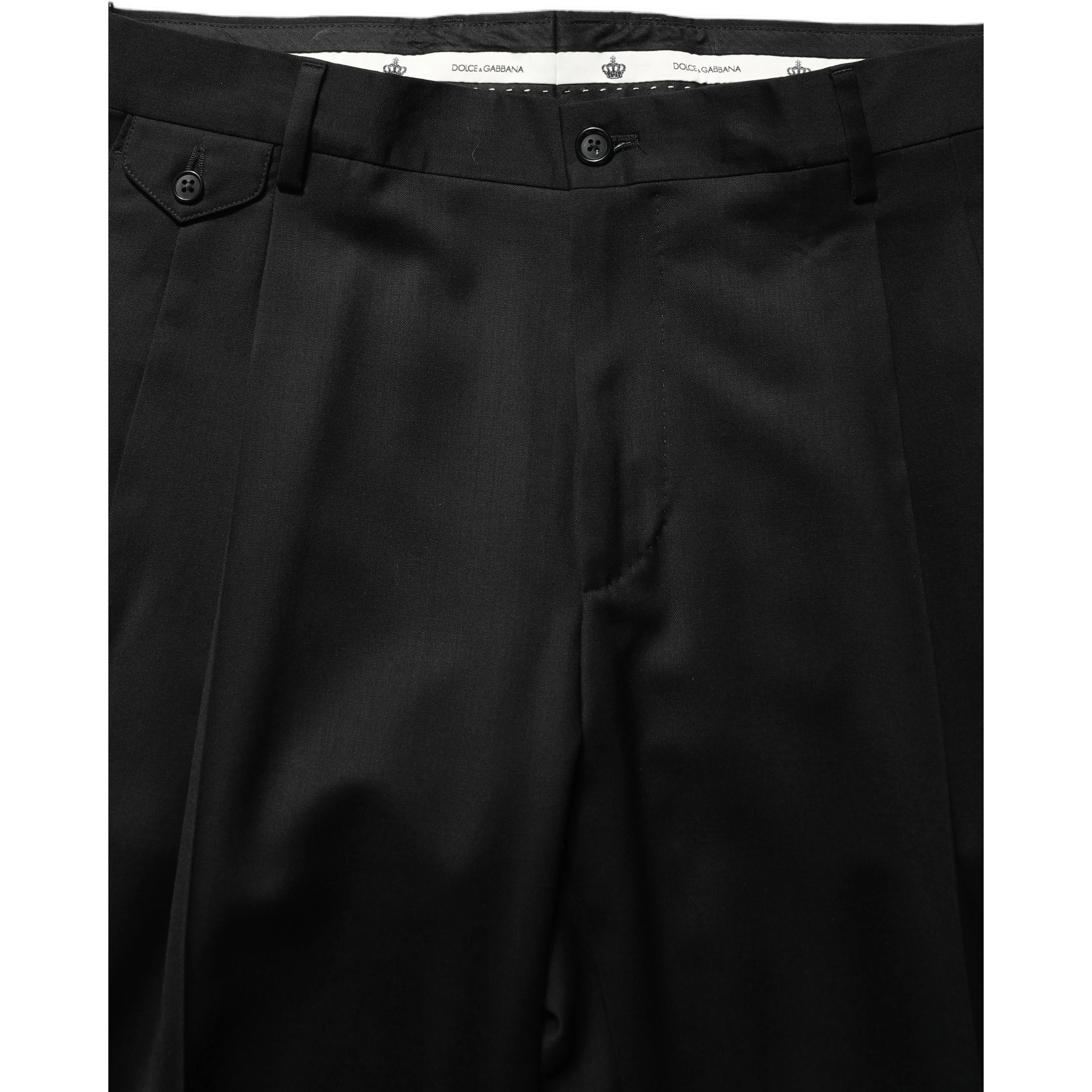 Black Wool Stretch Formal Dress Trouser