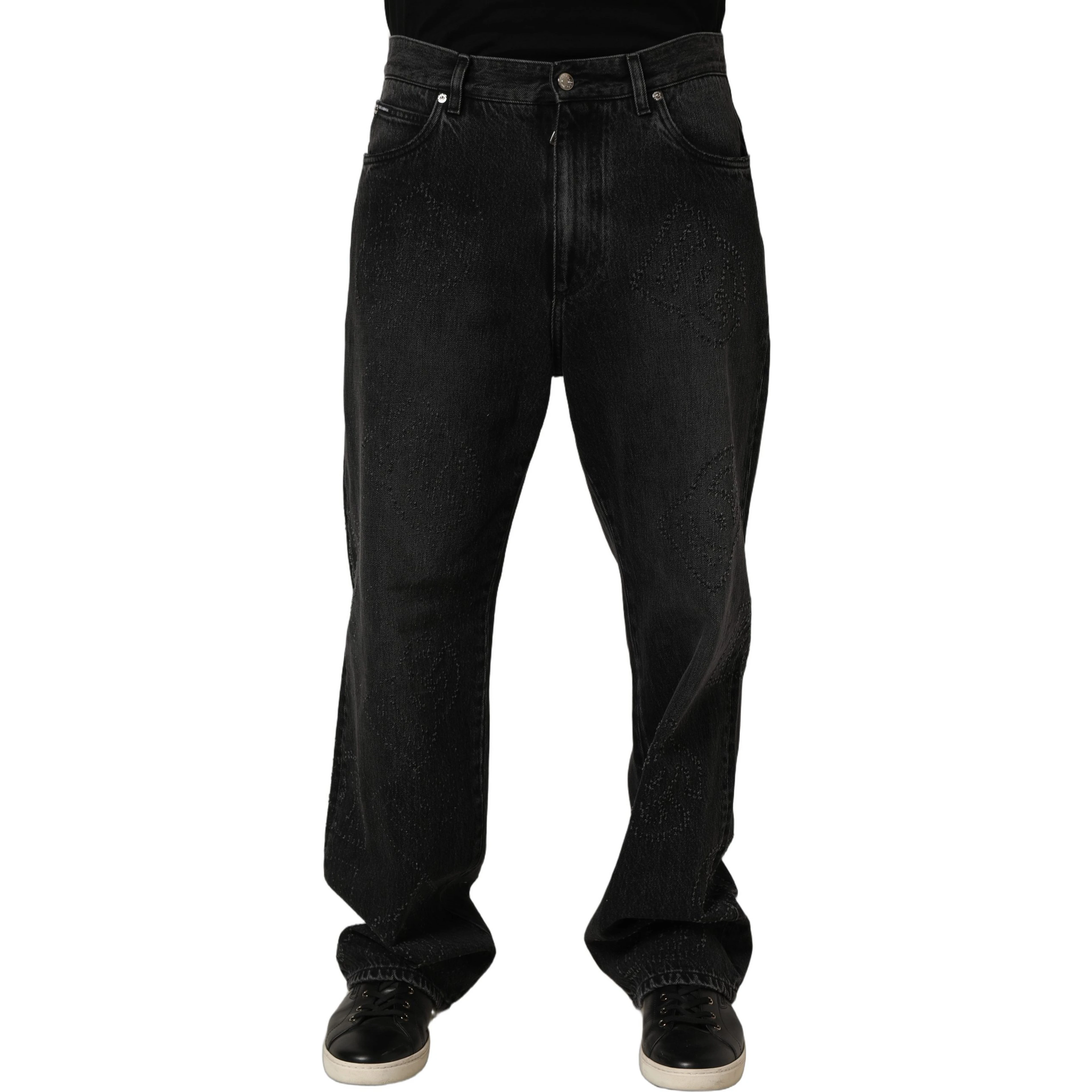 Dark Gray Cotton WideLeg Oversize Denim Jeans
