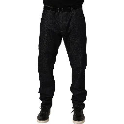 Dark Gray Cotton Slim Fit Men Denim Jeans
