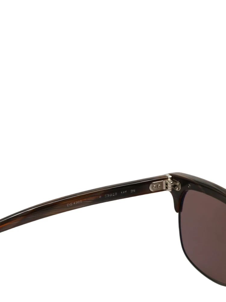Brown DG4305 Striped Acetate Frame Eyewear Sunglasses