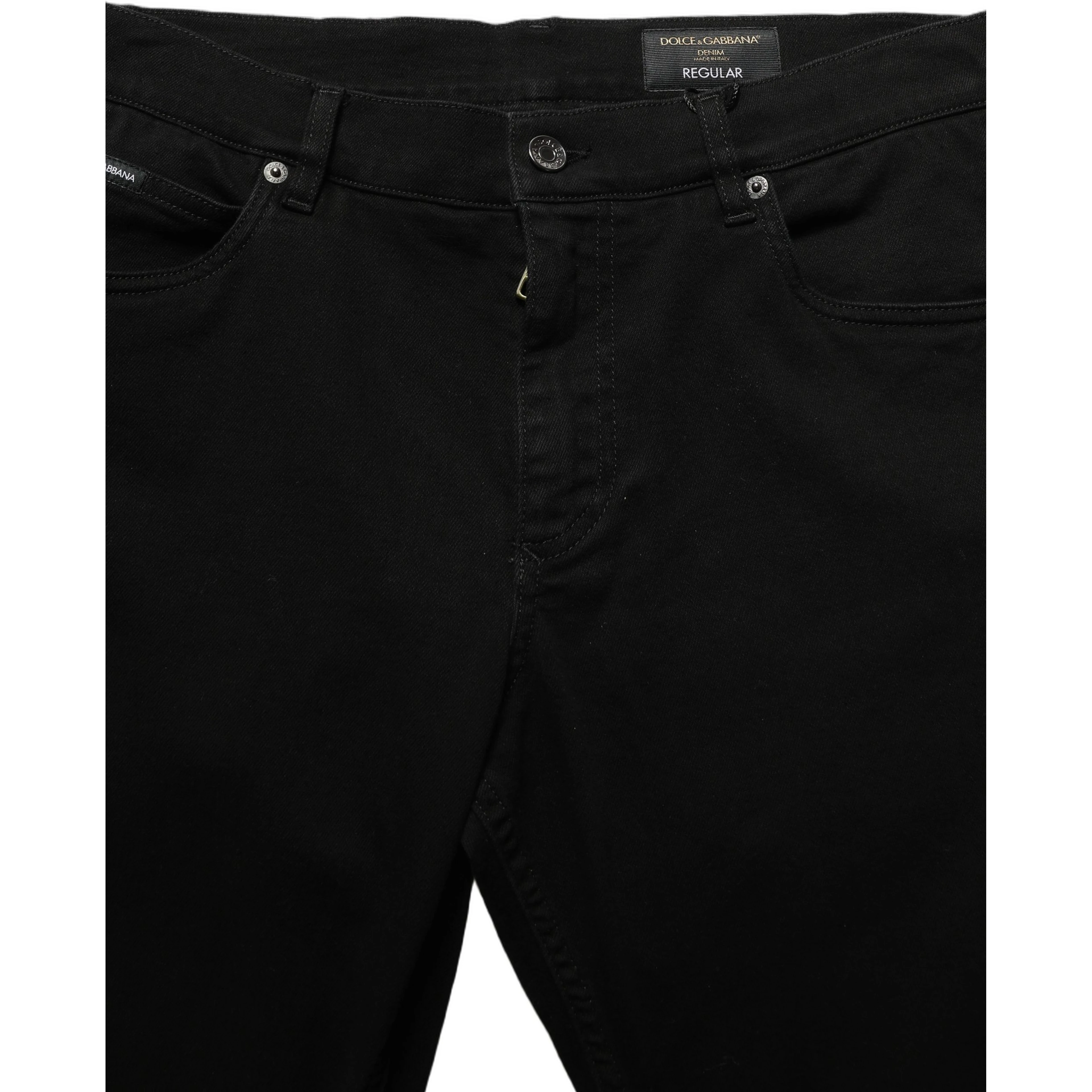 Black CottonStretch Regular Skinny Denim Jeans