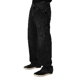 Dark Gray Cotton WideLeg Oversize Denim Jeans
