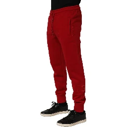 Red Cotton Drawstring Jogger Men Trouser Pants