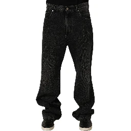 Dark Gray Cotton WideLeg Oversize Denim Jeans