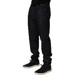 Dark Gray Cotton Slim Fit Men Denim Jeans