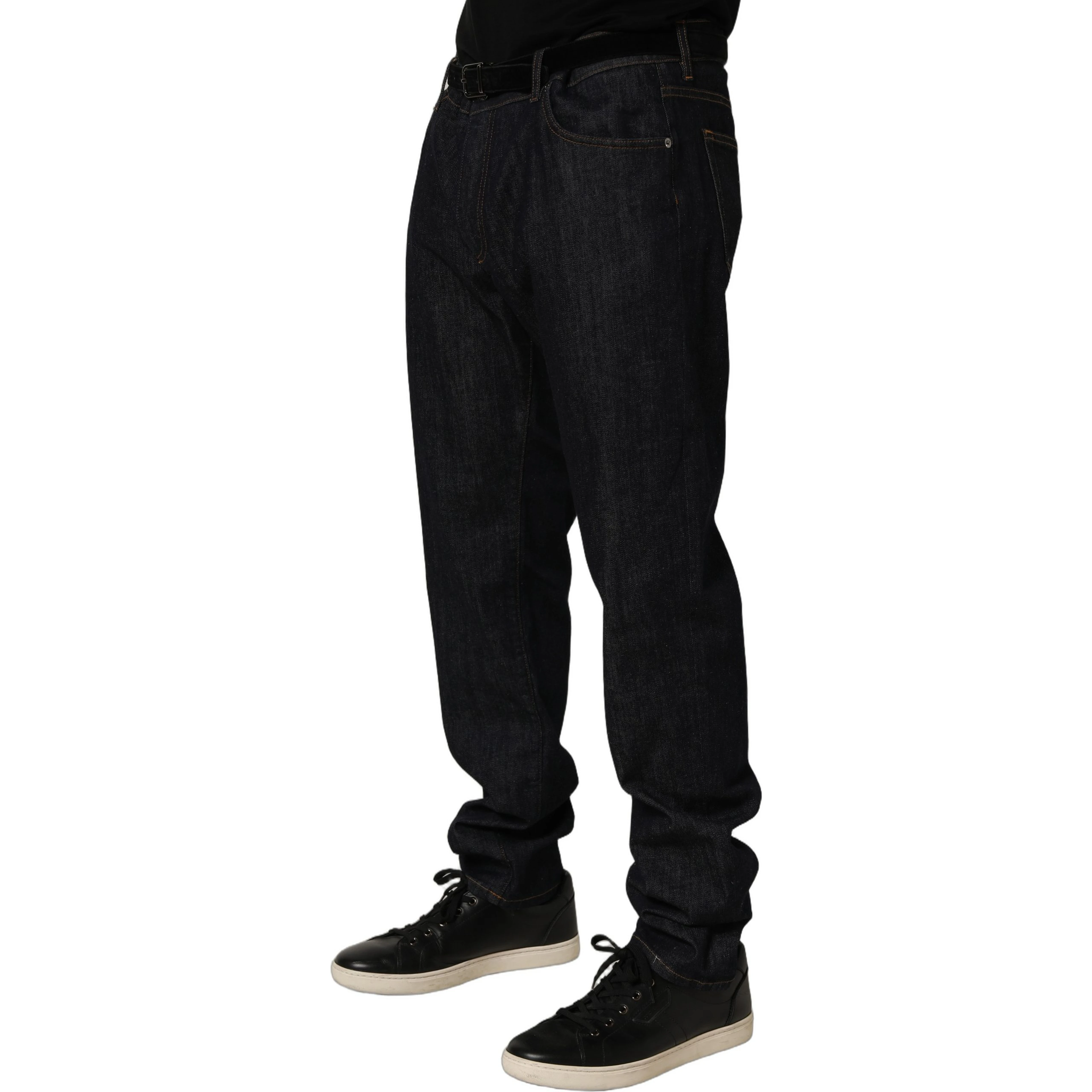 Dark Gray Cotton Slim Fit Men Denim Jeans