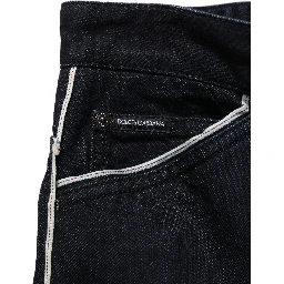 Black Cotton Stretch Straight Men Denim Jeans