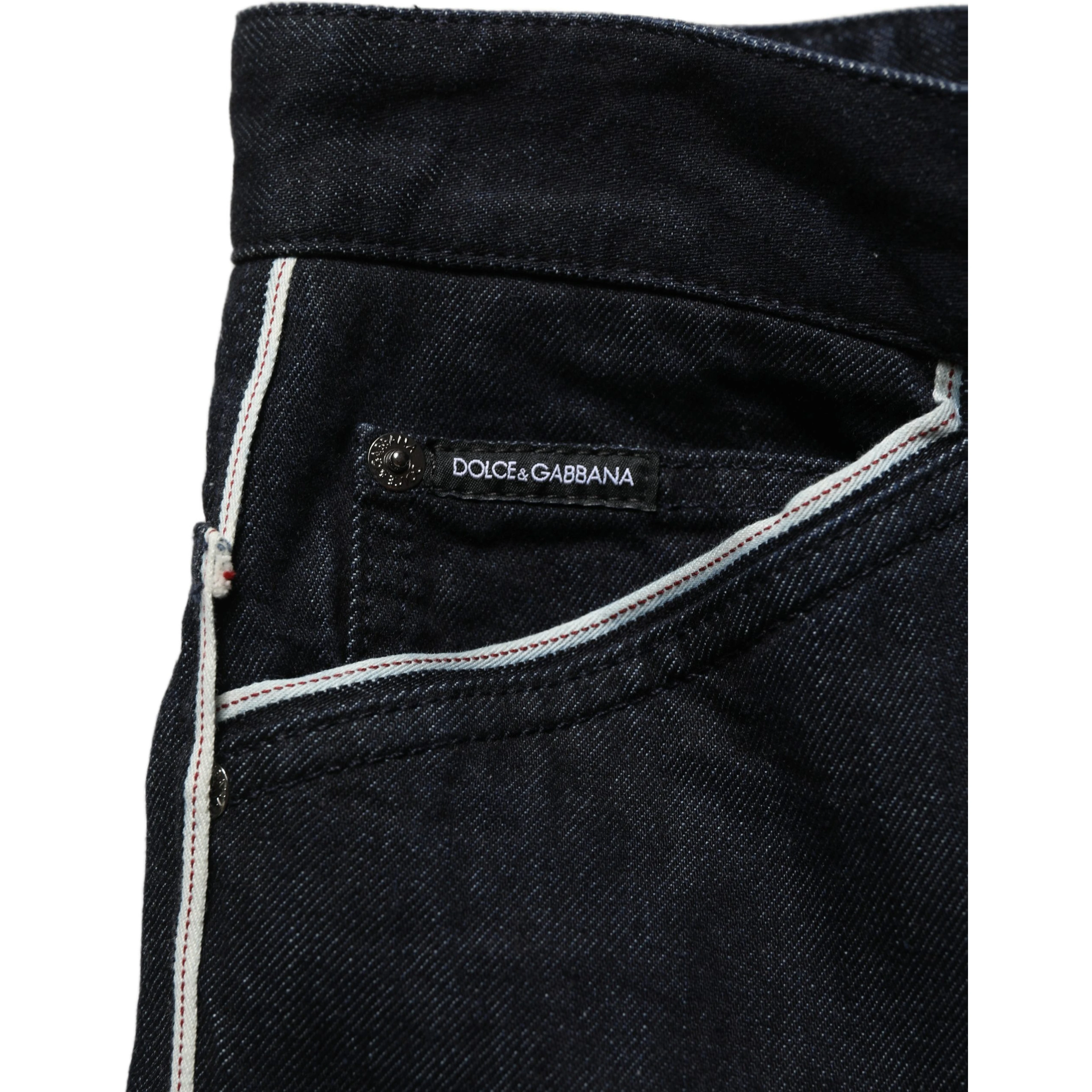 Black Cotton Stretch Straight Men Denim Jeans