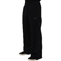 Dark Blue Relaxed Wide Leg Men Jogger Pants