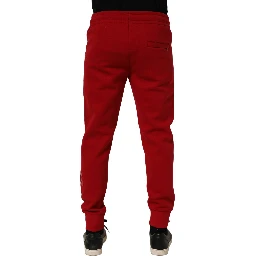 Red Cotton Drawstring Jogger Men Trouser Pants