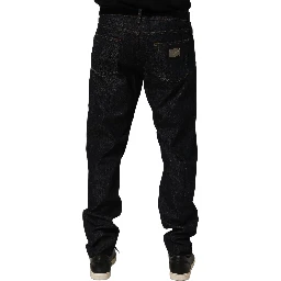 Dark Gray Cotton Slim Fit Men Denim Jeans