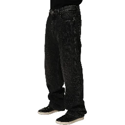Dark Gray Cotton WideLeg Oversize Denim Jeans