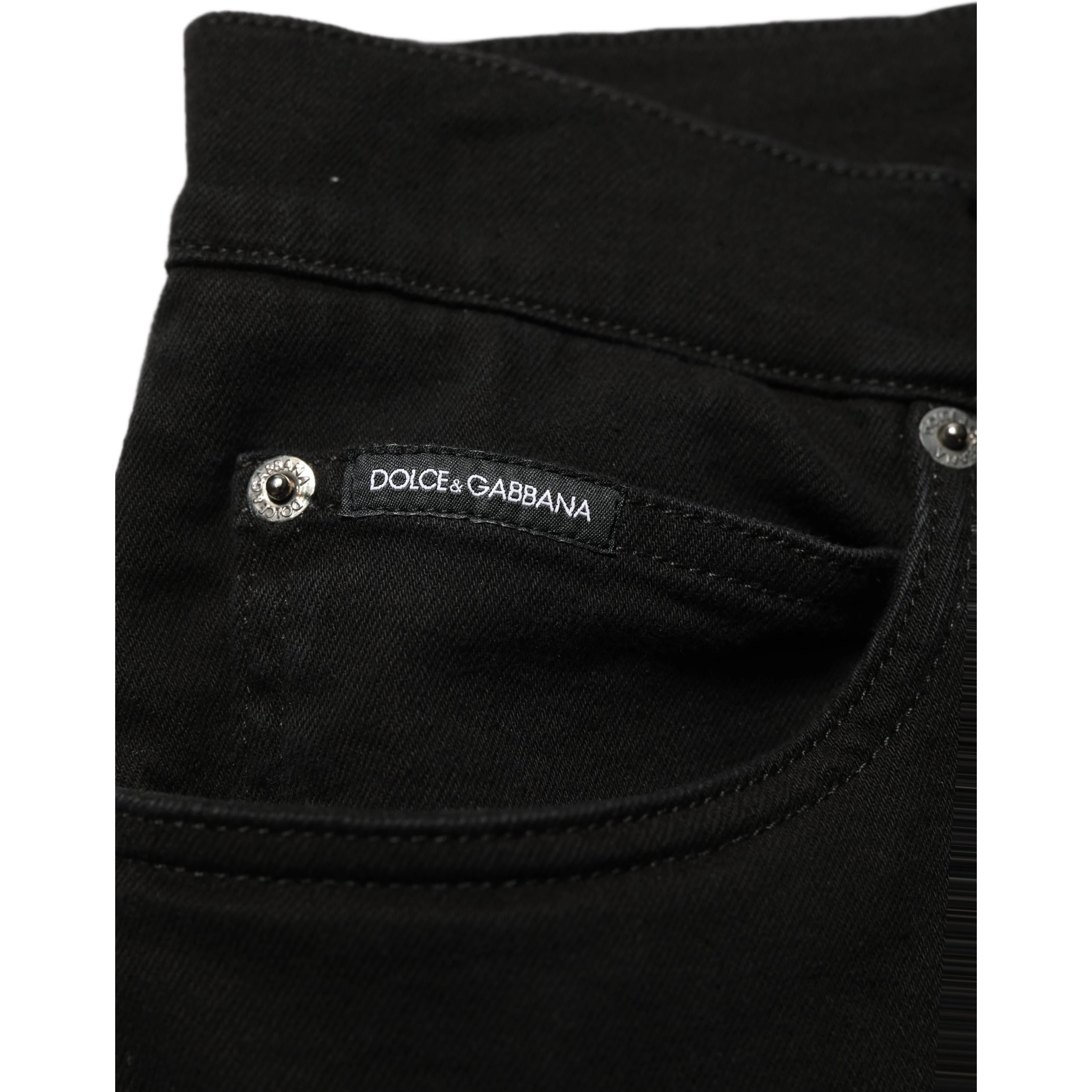 Black CottonStretch Regular Skinny Denim Jeans