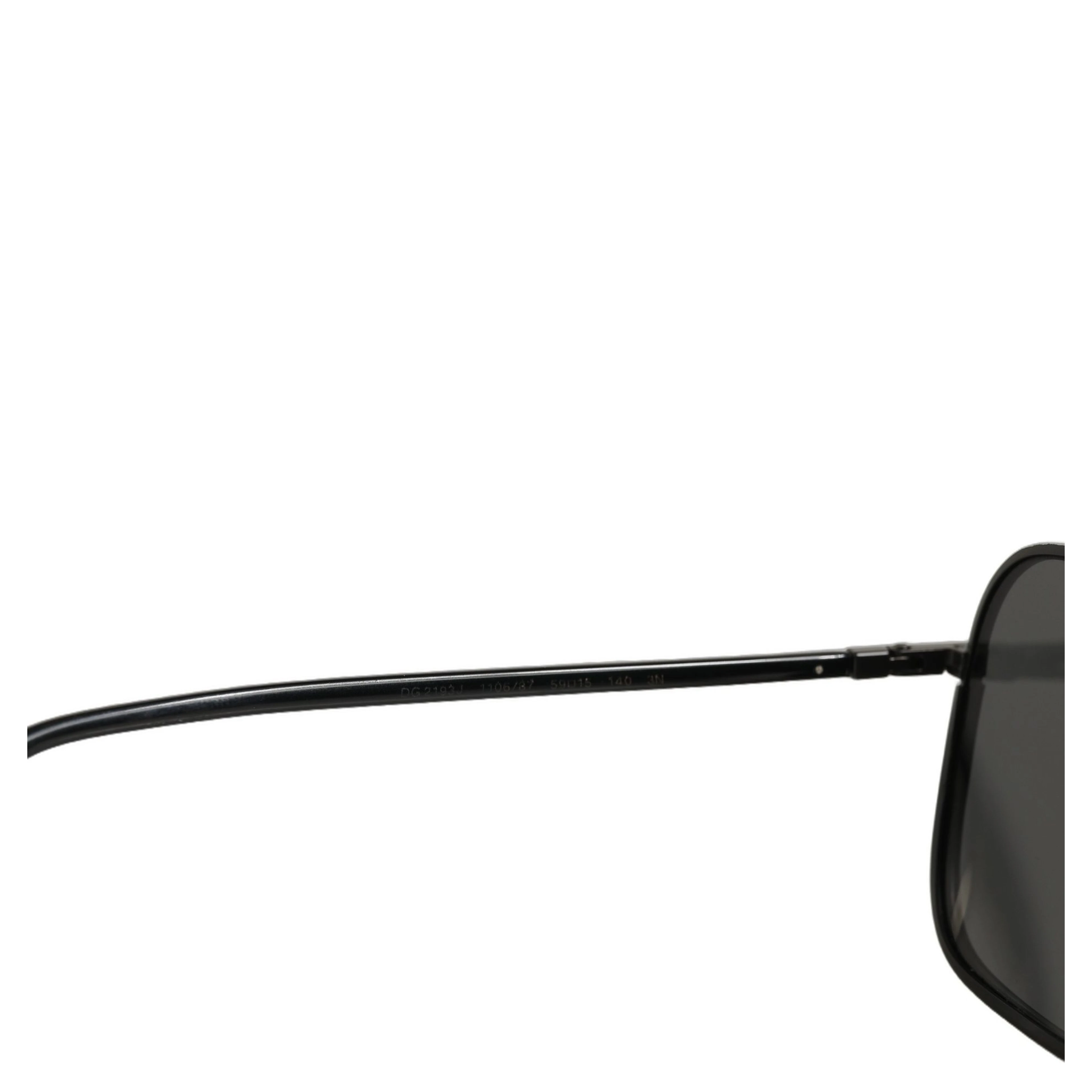 Black DG2193J Rectangular Metal Frame Eyewear Sunglasses