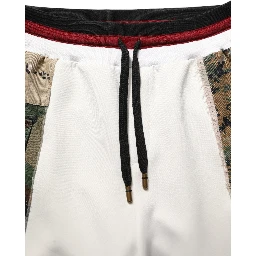 White Camouflage Patchwork Sweatpants Pants