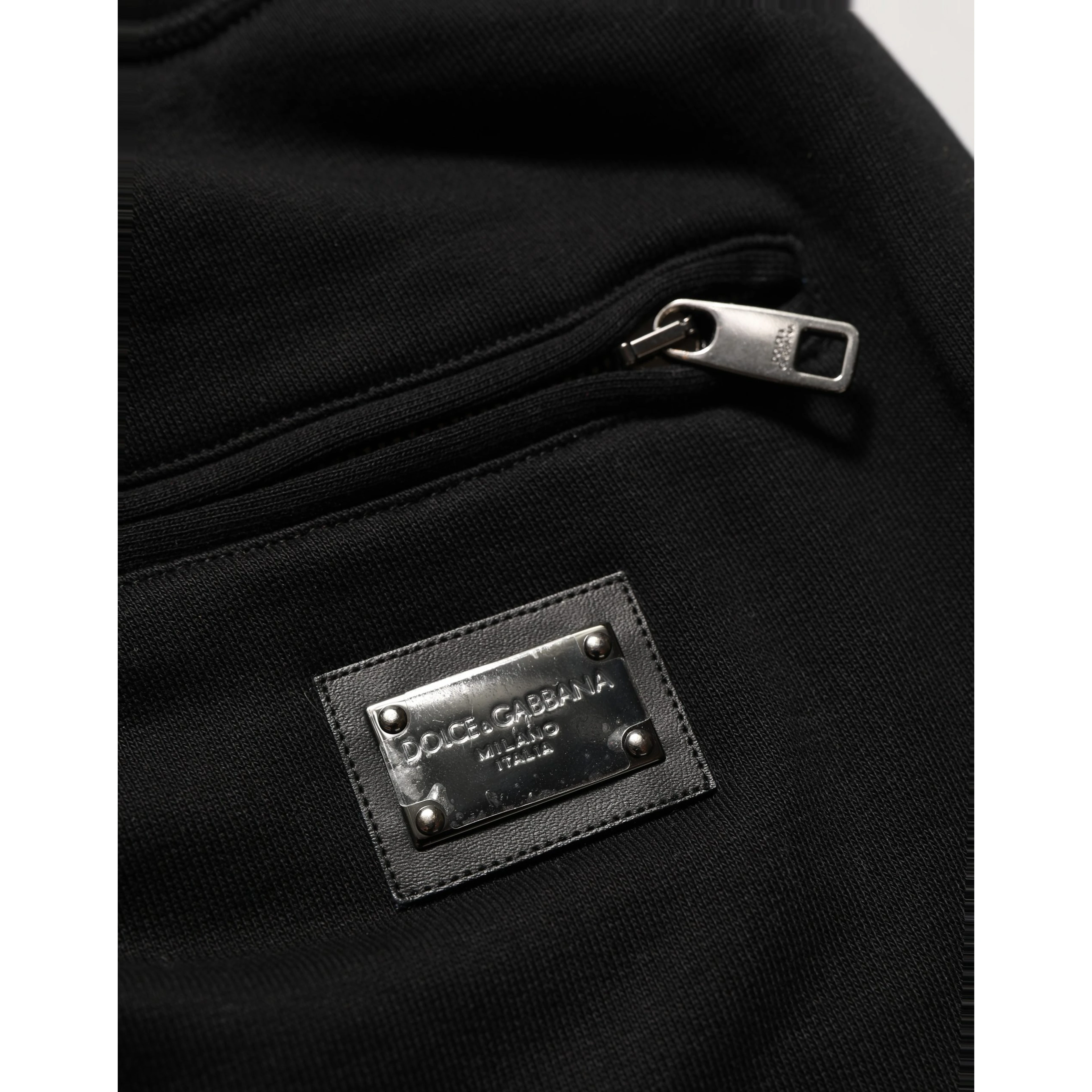 Black Cotton Logo Jogger Men Sweatpants Pants