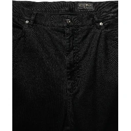 Black Cotton Relaxed Wide Leg Men Denim Jeans