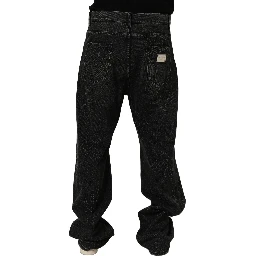 Dark Gray Cotton WideLeg Oversize Denim Jeans