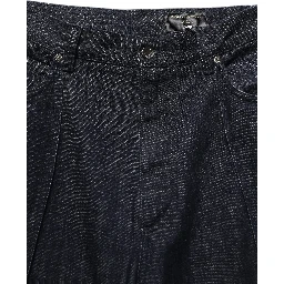Dark Blue Relaxed Wide Leg Cotton Denim Jeans