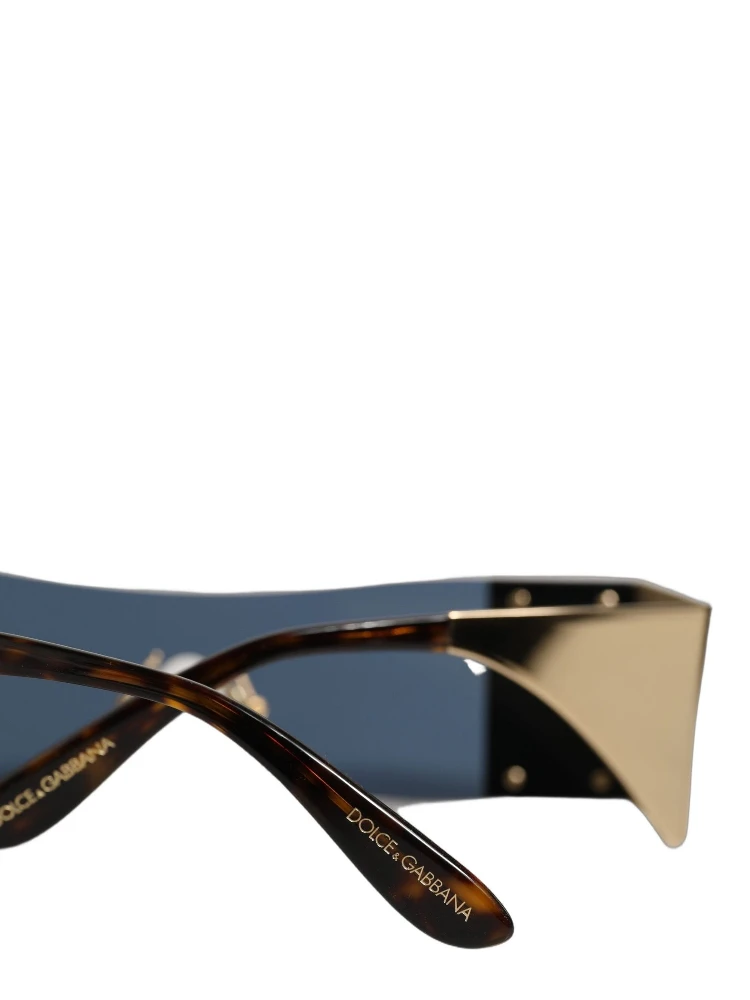 Gold Metal DG2263 Rectangle Snakeskin Frame Sunglasses