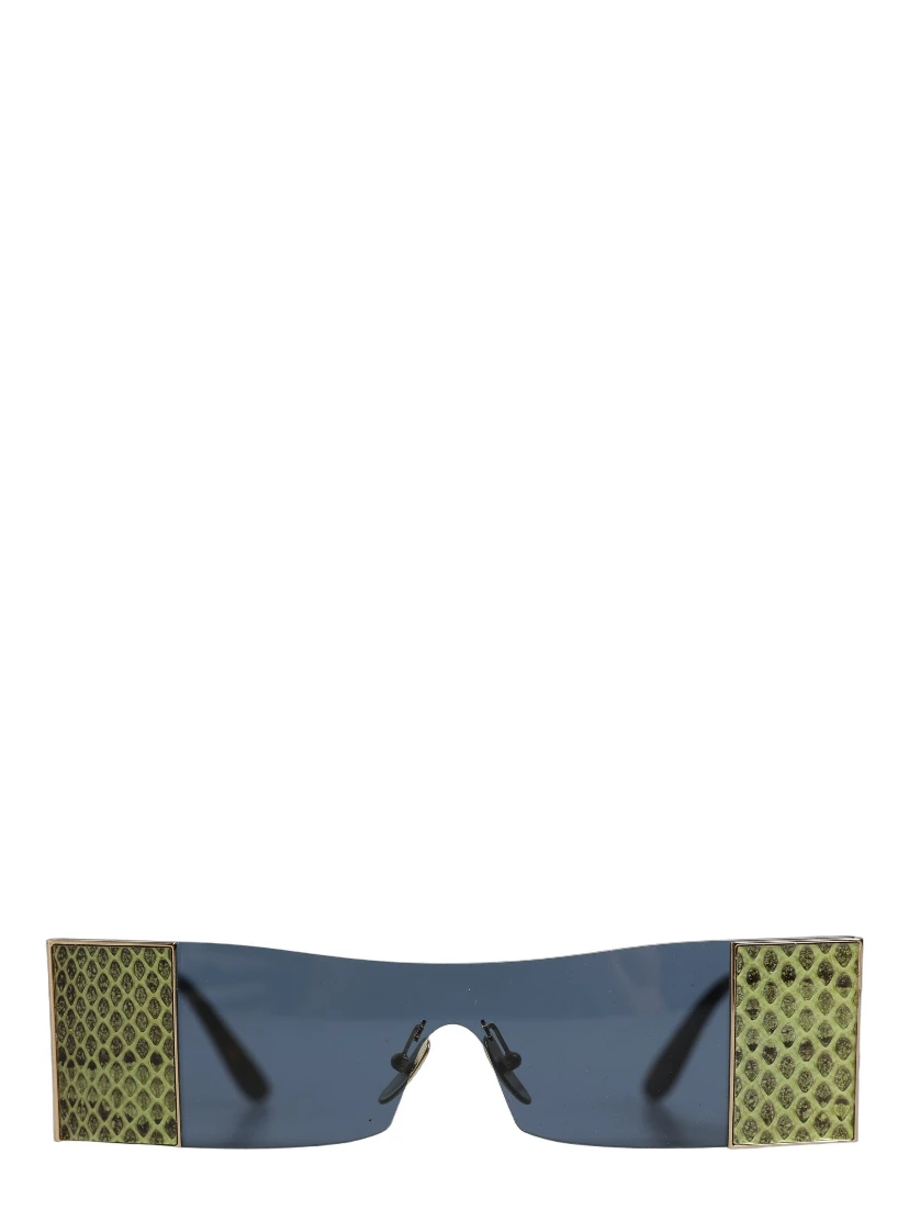 Gold Metal DG2263 Rectangle Snakeskin Frame Sunglasses