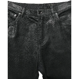 Dark Gray Cotton Loose Fit Men Denim Jeans