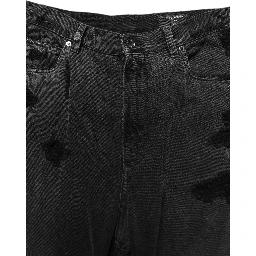 Dark Gray Distressed Oversize Men Denim Jeans