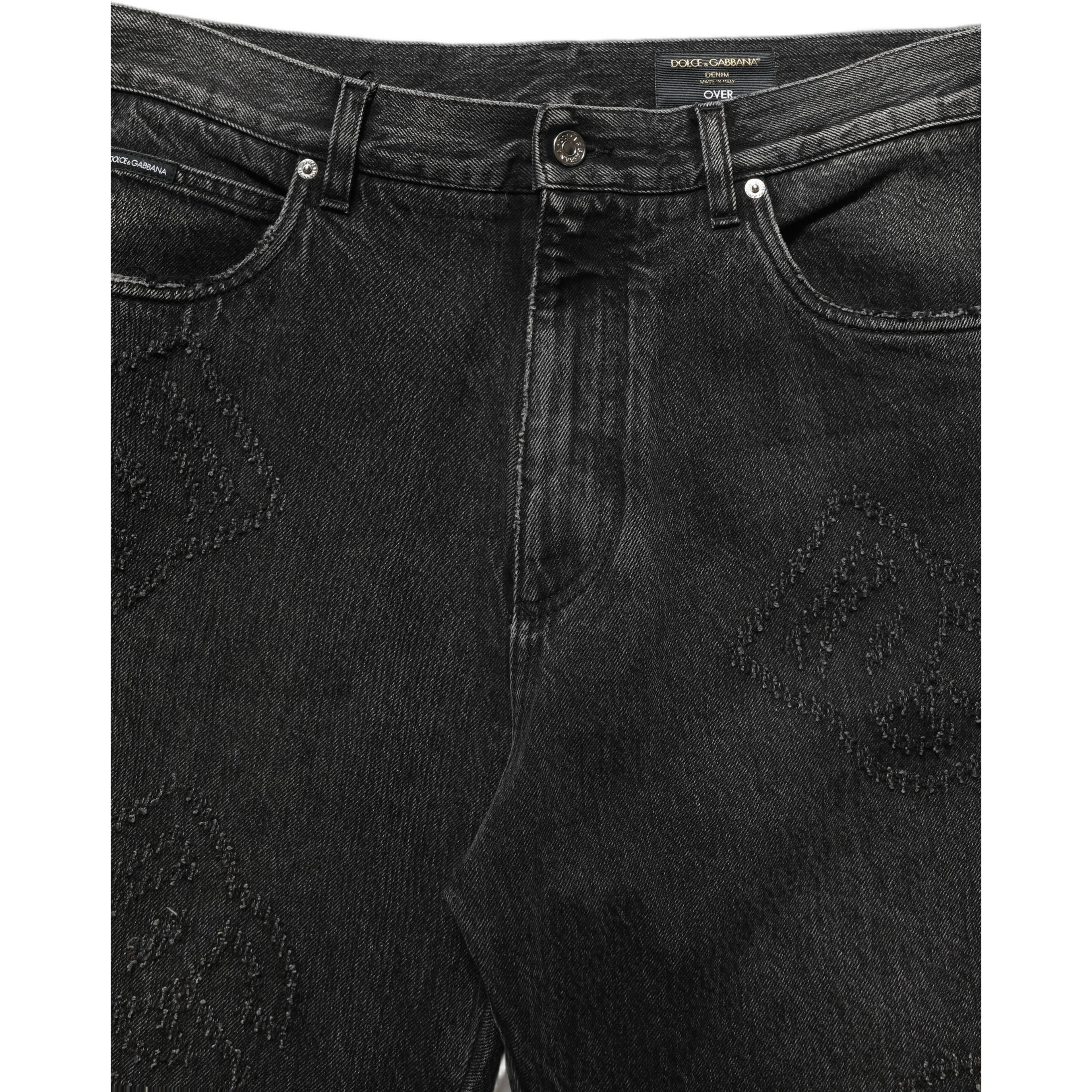Dark Gray Cotton WideLeg Oversize Denim Jeans