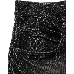 Dark Gray Cotton Baggy Cargo Men Denim Jeans