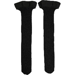 Black Wool Logo Calf Long Women Accessory Socks