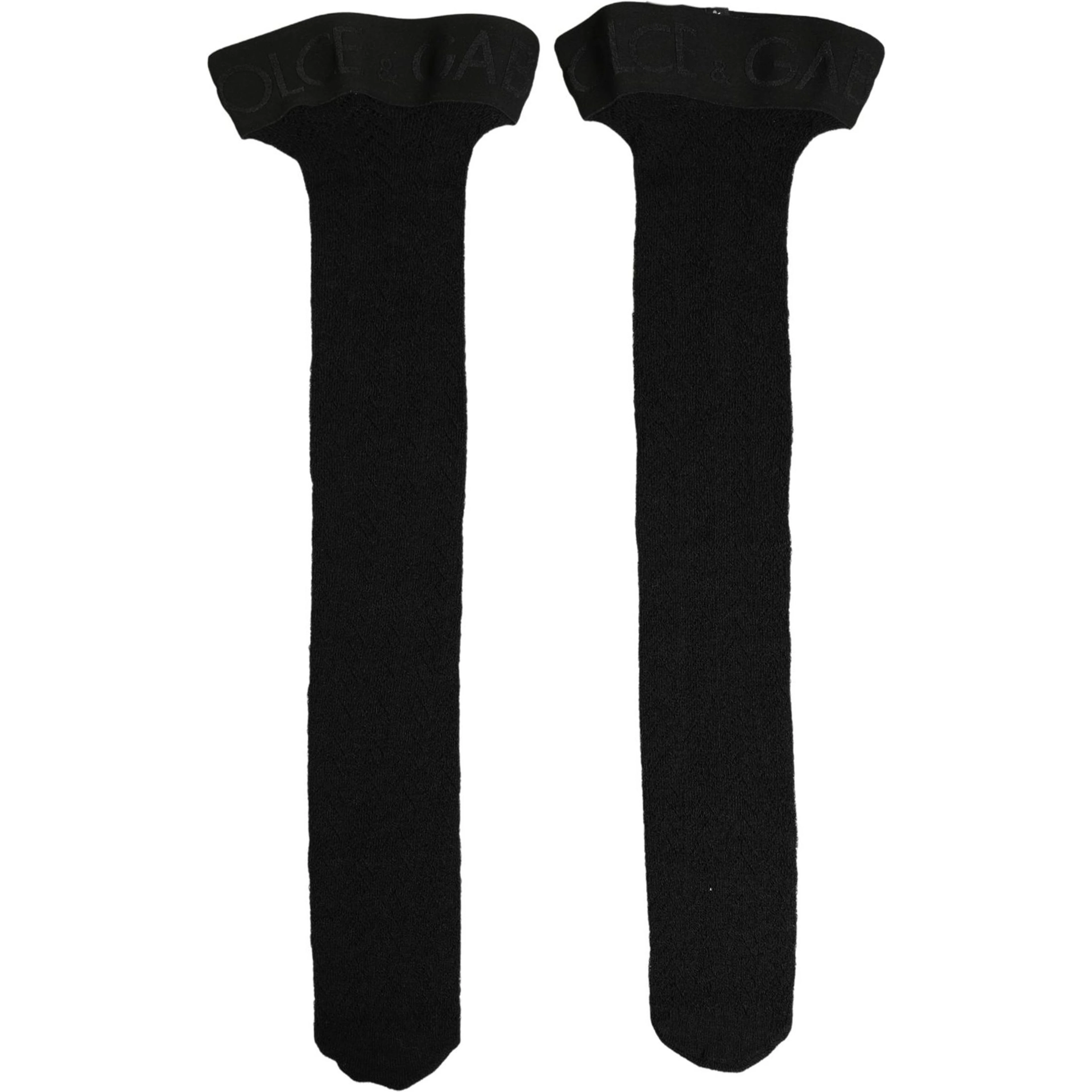 Black Wool Logo Calf Long Women Accessory Socks