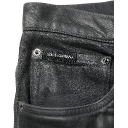 Dark Gray Cotton Loose Fit Men Denim Jeans