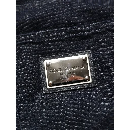 Dark Blue Relaxed Wide Leg Cotton Denim Jeans