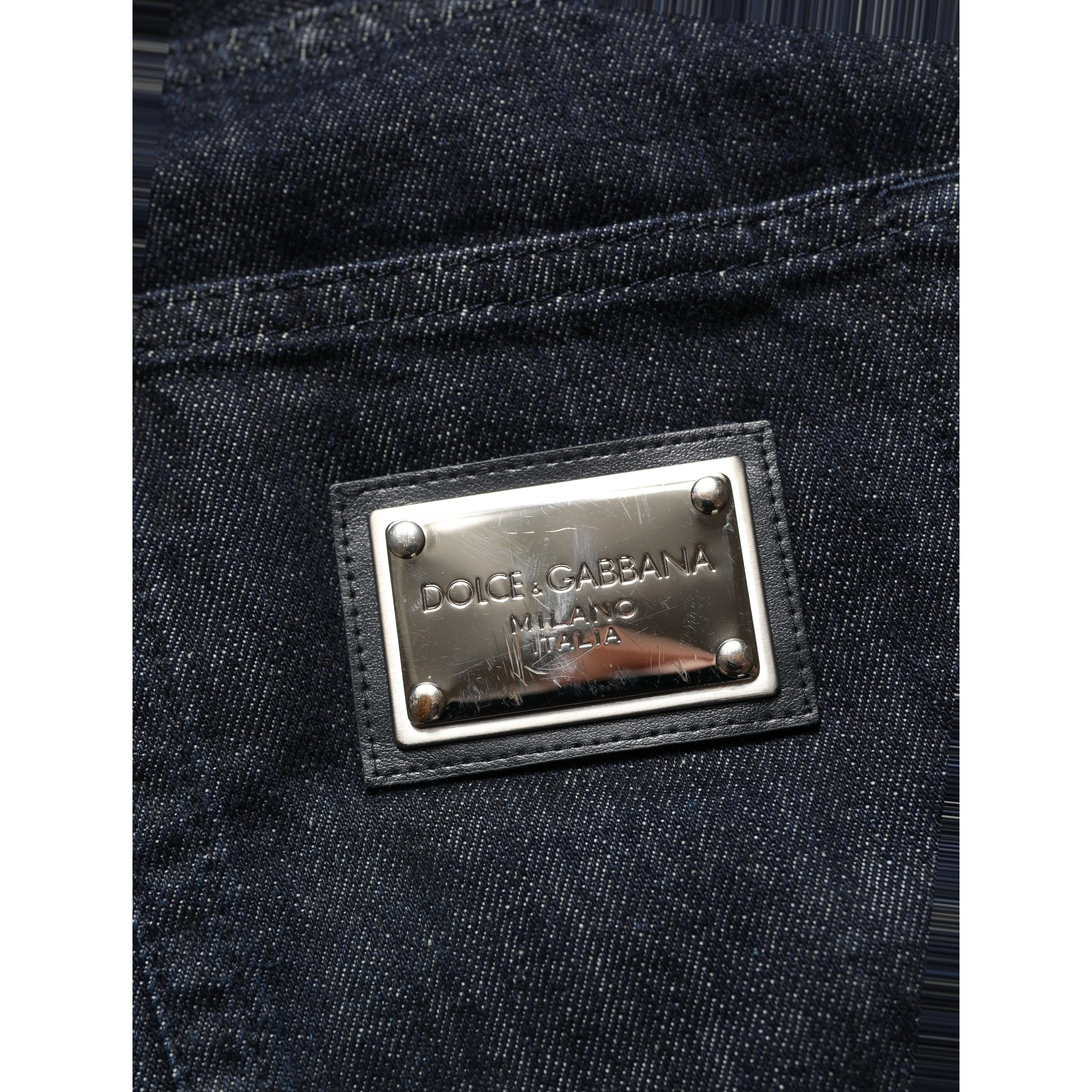 Dark Blue Relaxed Wide Leg Cotton Denim Jeans