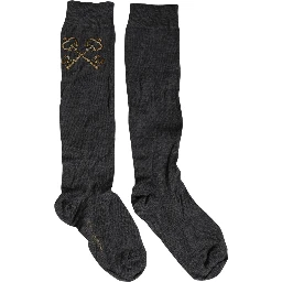 Dark Gray Wool Over The Calf Knee High Accessory Socks