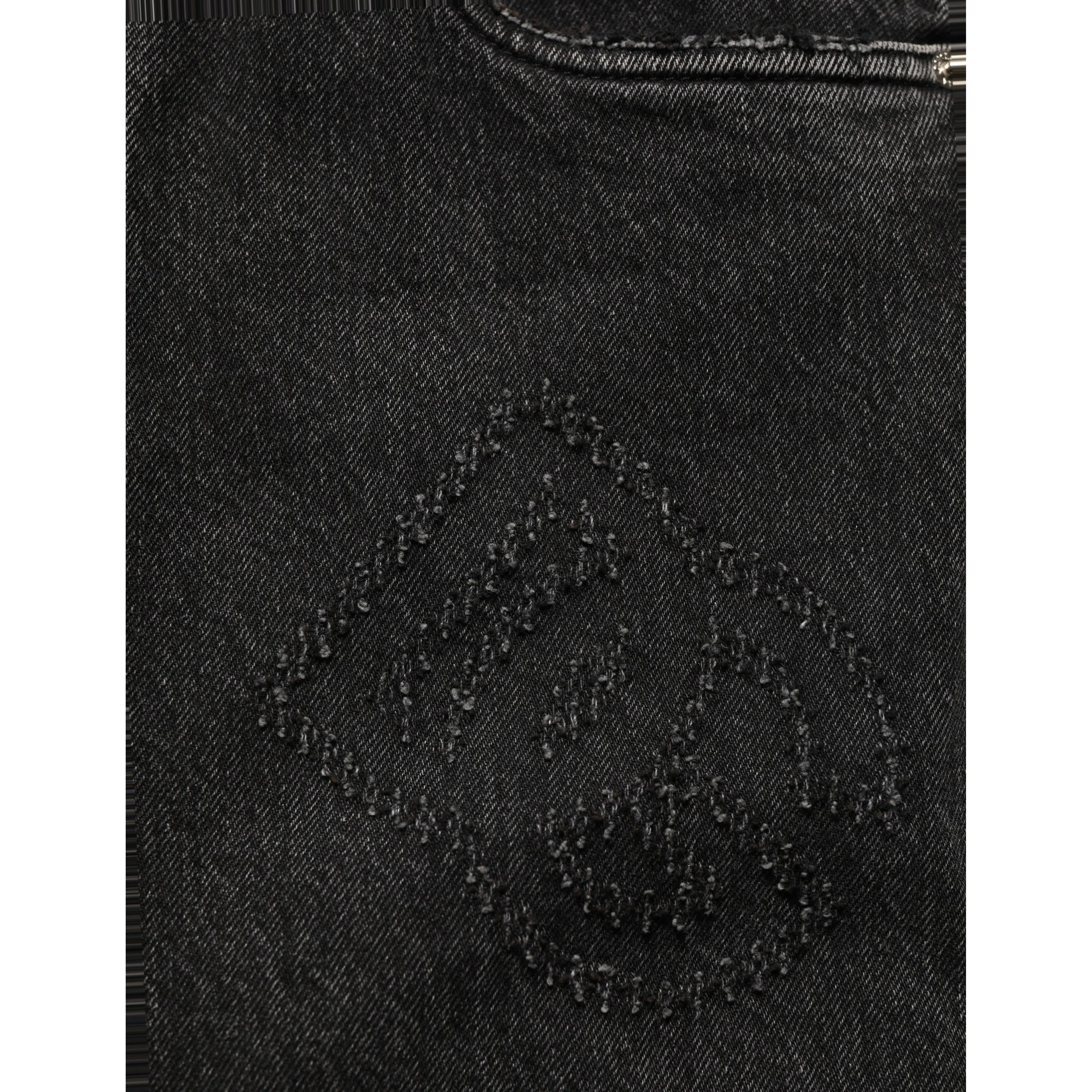 Dark Gray Cotton WideLeg Oversize Denim Jeans