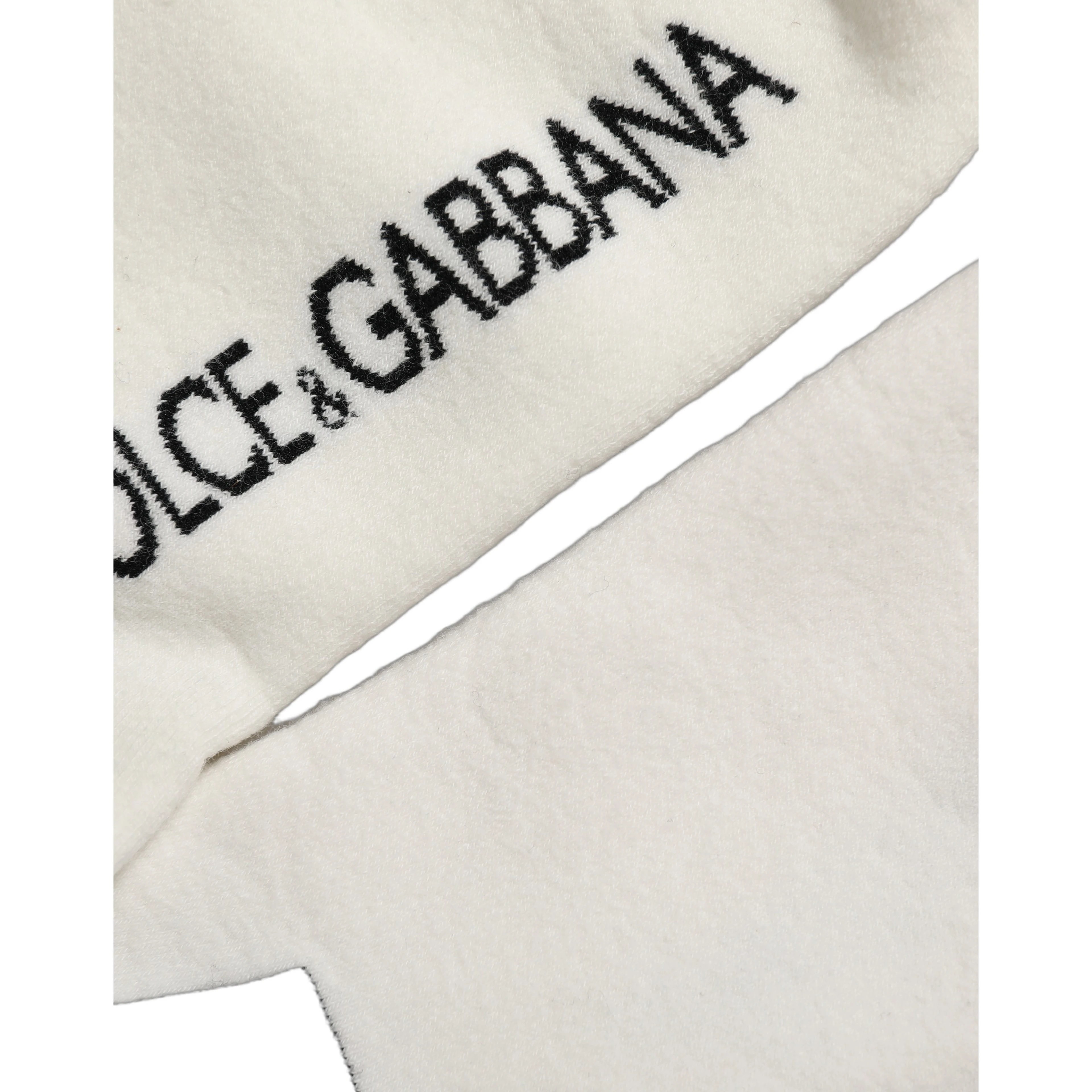 White Black Cotton Stretch Knee High Socks