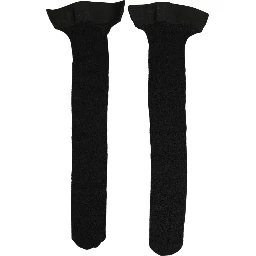Black Wool Logo Calf Long Women Accessory Socks