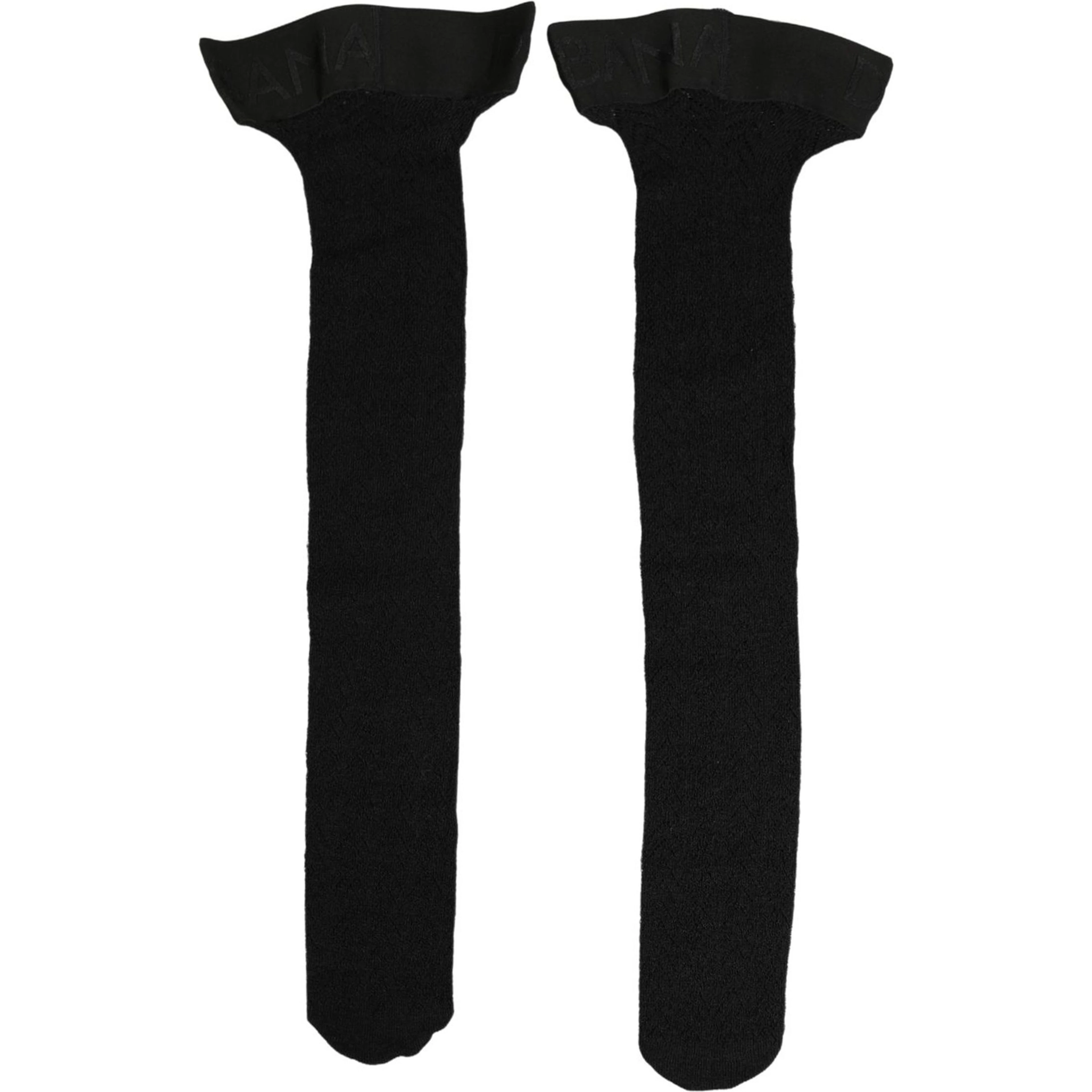 Black Wool Logo Calf Long Women Accessory Socks