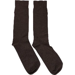 Dark Brown Cotton Over The Calf Accessory Socks