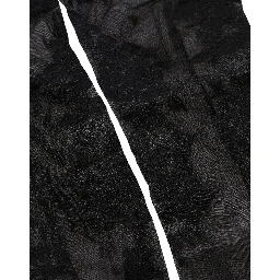 Black Floral Nylon Stretch Over The Calf Socks