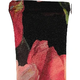 Black Pink Floral Tulip Nylon Stockings Socks