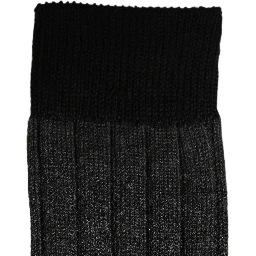 Dark Gray Wool Logo Calf Long Ribbed Accessory Socks