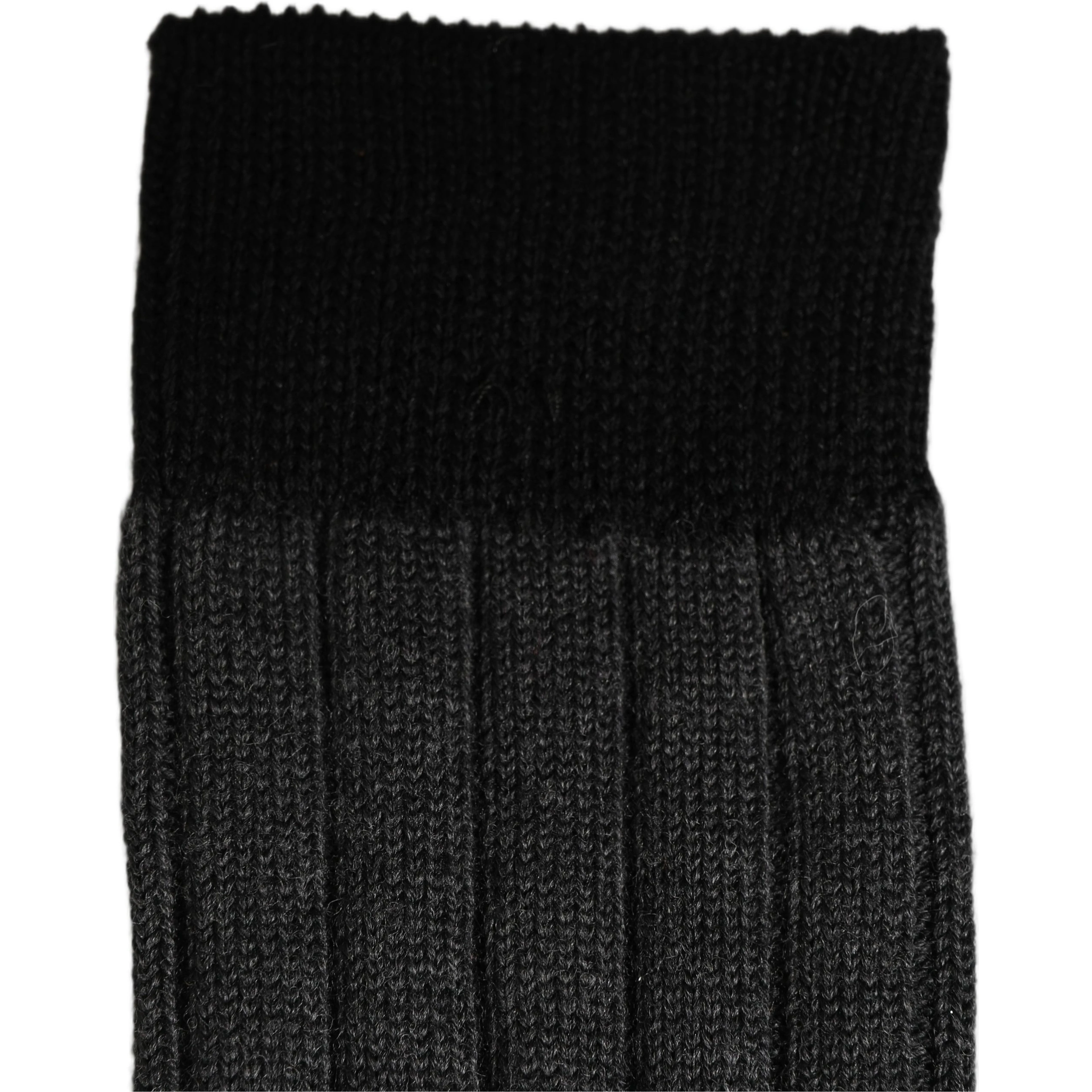 Dark Gray Wool Logo Calf Long Ribbed Accessory Socks