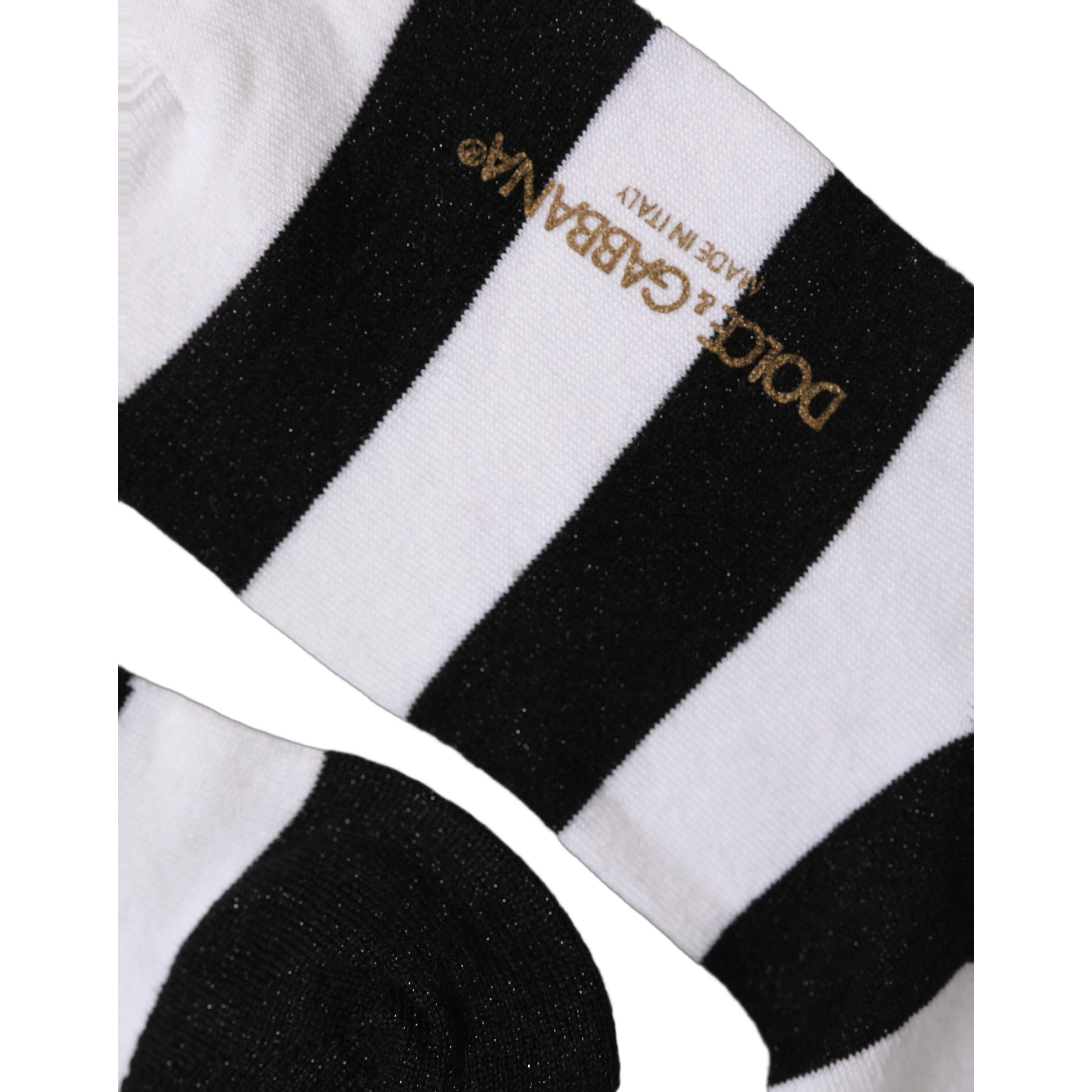 Black White Stripes Mid Calf Accessory Socks