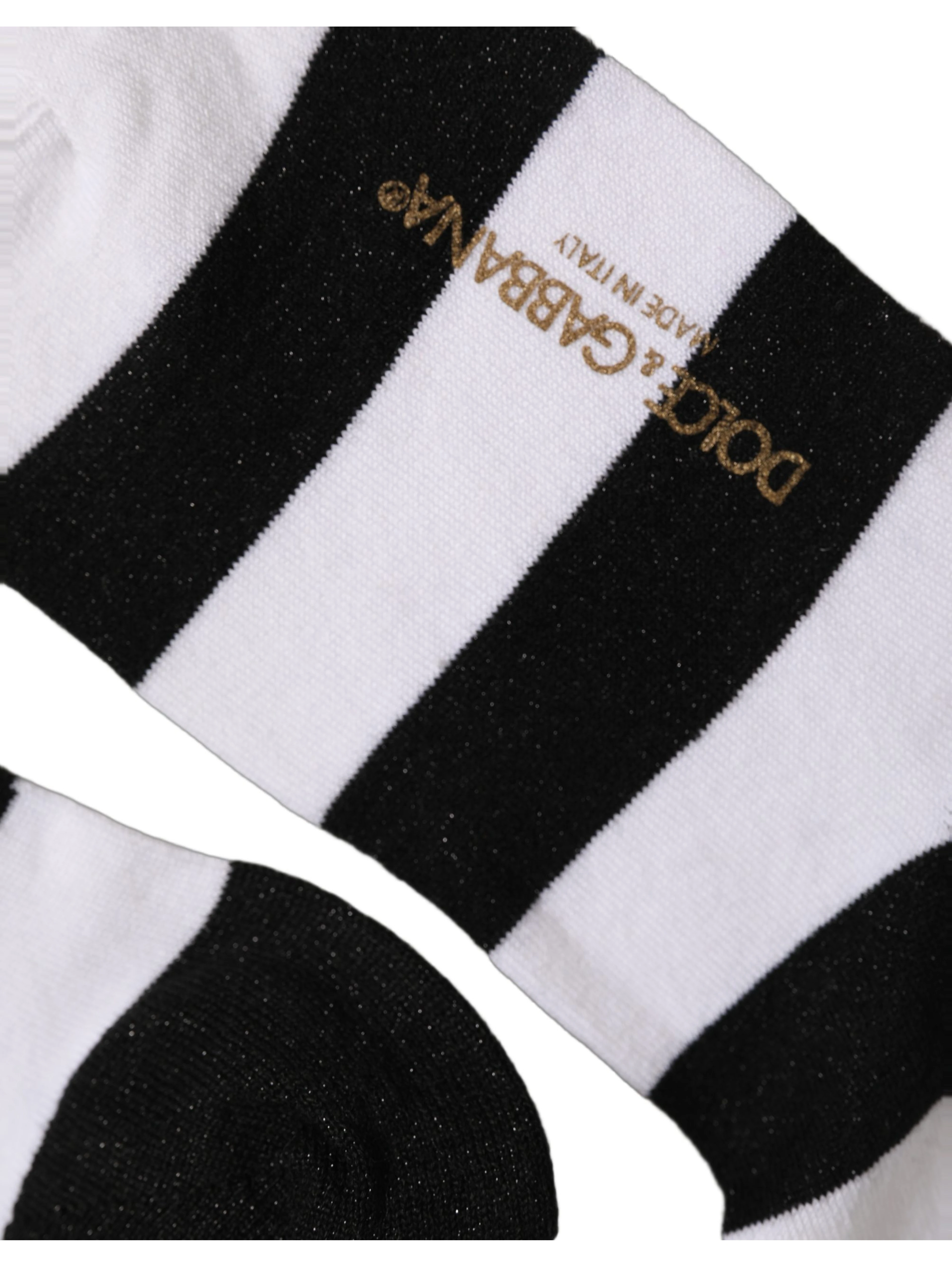 Black White Stripes Mid Calf Accessory Socks